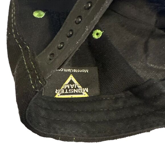 Grave Digger Monster Jam Hat Souvenir Cap Snapback Black Green Large Logo Script - Picture 8 of 8